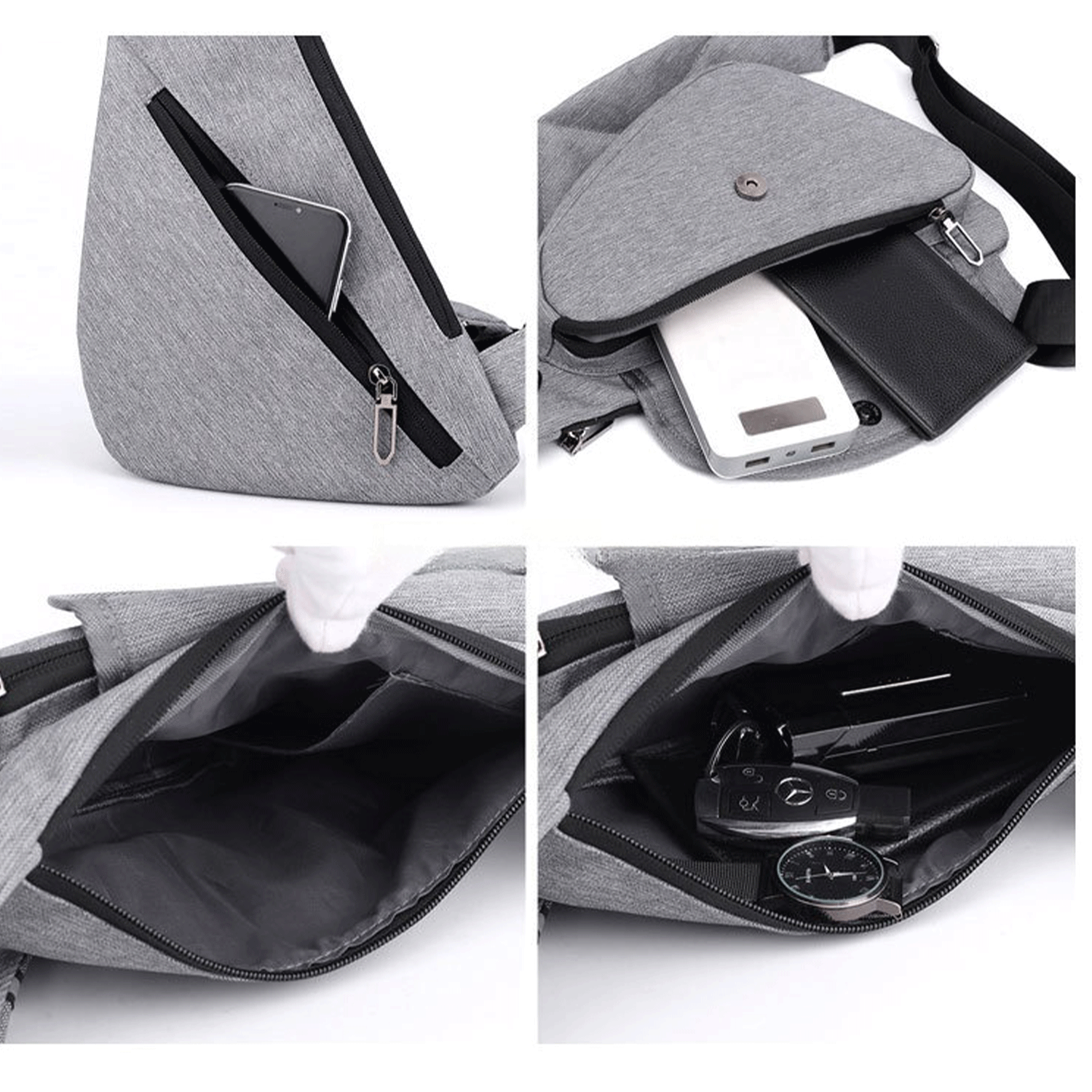 Oxford Cloth Fashion Banana Chest Crossbody Sling Bag 15